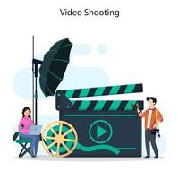 producción de video o vector de videógrafo. industria del cine y el cine con equipos especiales.
