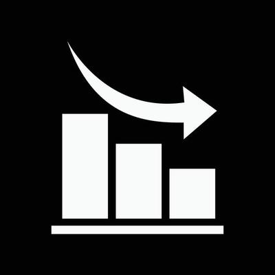 lower graph icon vector, marketing graph icon