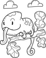 alfabeto de libro para colorear de animales. aislado sobre fondo blanco. camaleón de dibujos animados vectoriales. vector