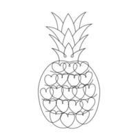 Pineapple is made up of hearts. vector
