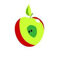 imagen vectorial de mitades de una manzana. vector