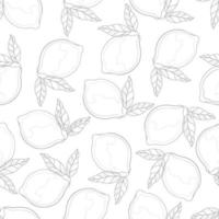 Seamless pattern with hand drawn lemons. vector