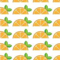 Seamless pattern with hand drawn oranges. vector