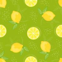 Seamless pattern with hand drawn lemons. vector