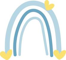 Icon. yellow blue rainbow. Vector illustration in scandinavian style