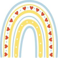 rainbow with heart. Vector illustration in scandinavian style