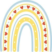 arco iris con corazón. ilustración vectorial en estilo escandinavo vector