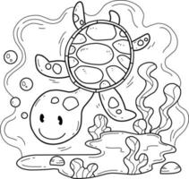 Turtle Coloring Page Vector Art, Icons, and Graphics for Free Download