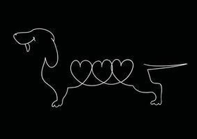 Dachshund. Vector illustration drawn freehand.