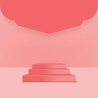 Pink product podium with islamic style background Vector