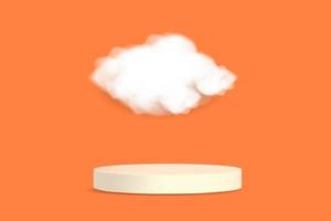 Modern product podium with realistic cloud on the background Vector. vector