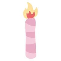 Candle flame flat cartoon design isolated icon vector