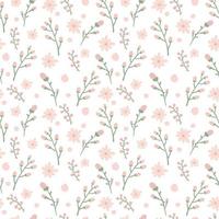 patrón floral. bonitas flores sobre fondo blanco. estampado con pequeñas flores rosas. impresión ditsy. linda plantilla de flor elegante para impresoras de moda vector