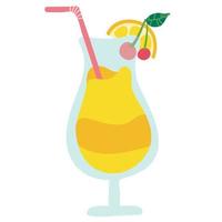 bebida fresca vaso de batido o bebida dietética cóctel ilustración vectorial en diseño plano de dibujos animados clipart aislado vector