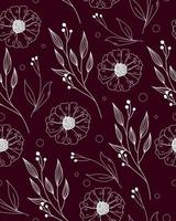 Delicate pattern with white botanic vector