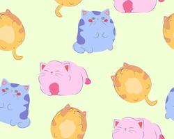 Doodle cats pattern vector