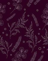 Delicate dark pattern with floral vector