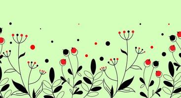 Banner with black-red botanic vector