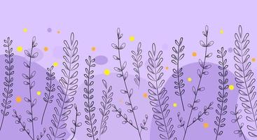 Horizont banner with twigs line art vector