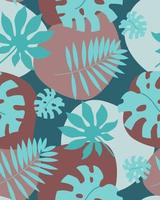 Pattern with blue-red botanic vector