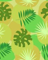 Pattern with tropical leaves vector