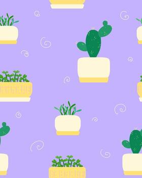 Pattern with pots vector