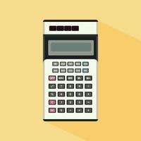 Colored calculator icon isolated on color background. Vector illustration. Electronic calculator with shadow in flat style. Digital keypad math isolated device vector illustration.