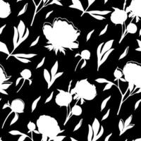 patrones sin fisuras con flores de peonía vector