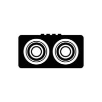 Vintage Audio Speaker Silhouette. Black and White Icon Design Element on Isolated White Background vector