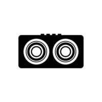 Vintage Audio Speaker Silhouette. Black and White Icon Design Element on Isolated White Background vector