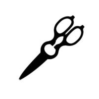 Scissors Silhouette. Black and White Icon Design Element on Isolated White Background vector