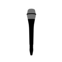 silueta de micrófono. elemento de diseño de icono en blanco y negro sobre fondo blanco aislado vector
