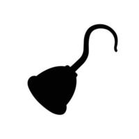 Pirate Hook Silhouette. Black and White Icon Design Element on Isolated White Background vector