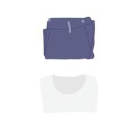 Folded Clothes Flat Illustration. Clean Icon Design Element on Isolated White Background vector