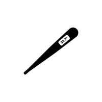 silueta de termómetro digital. elemento de diseño de icono en blanco y negro sobre fondo blanco aislado vector