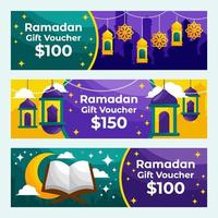 conjunto de plantillas de vales de regalo de ramadán vector