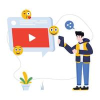 Trendy flat illustration of viral video is easy to use vector