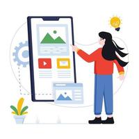 Social media content, flat illustration of online post vector