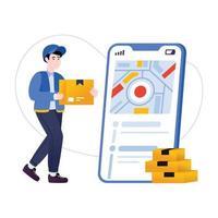 A flat illustration design of delivery tracking vector