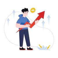 Growth analysis flat illustration is ready to use vector