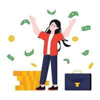 Premium flat illustration of earnings is ready for use vector