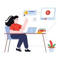 An illustration of video tutorial designed in flat style vector