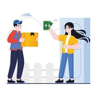 Handy flat illustration of delivery payment vector