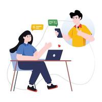 A scalable flat illustration of financial talk vector