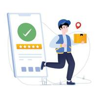 Grab this flat illustration of delivery tracking vector