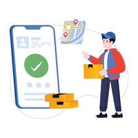 Order verification illustration designed in flat style vector