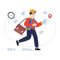Ready to use flat illustration of delivery time vector
