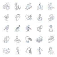 Isometric Icons of Business Corporate vector