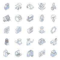 Set of Futuristic Technology Isometric Icons vector