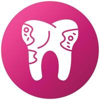 Tooth Decayed Icon Style vector